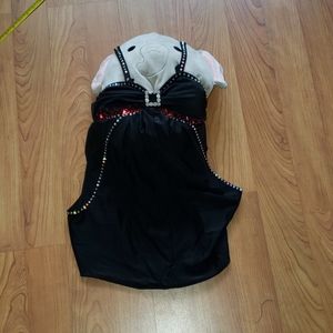 Vintage Swarovski crystal black dress or top